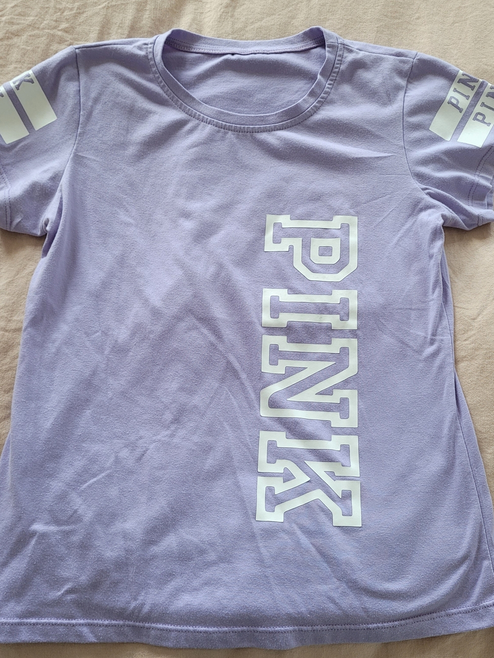 PINK Victoria's Secret Lavender Graphic Logo Tee